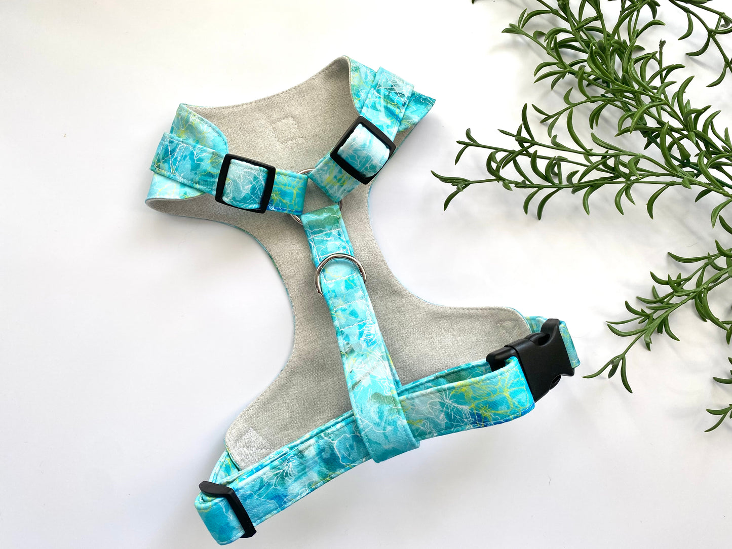 Handmade 'Aqua Floral’ Chest Harness