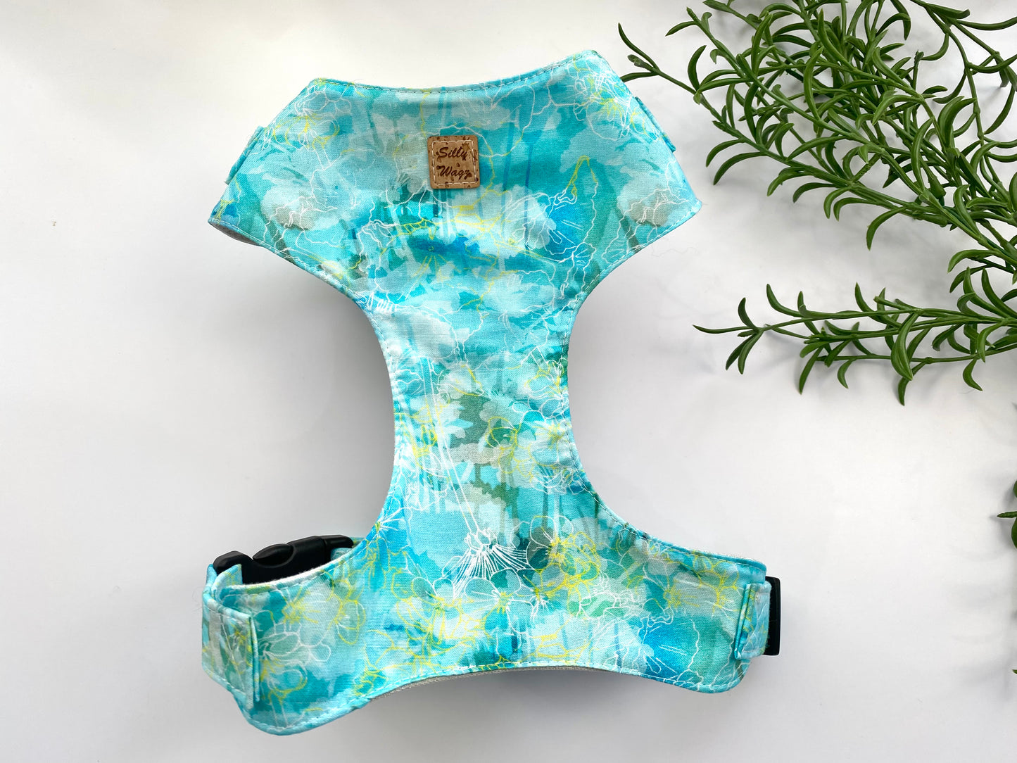 Handmade 'Aqua Floral’ Chest Harness