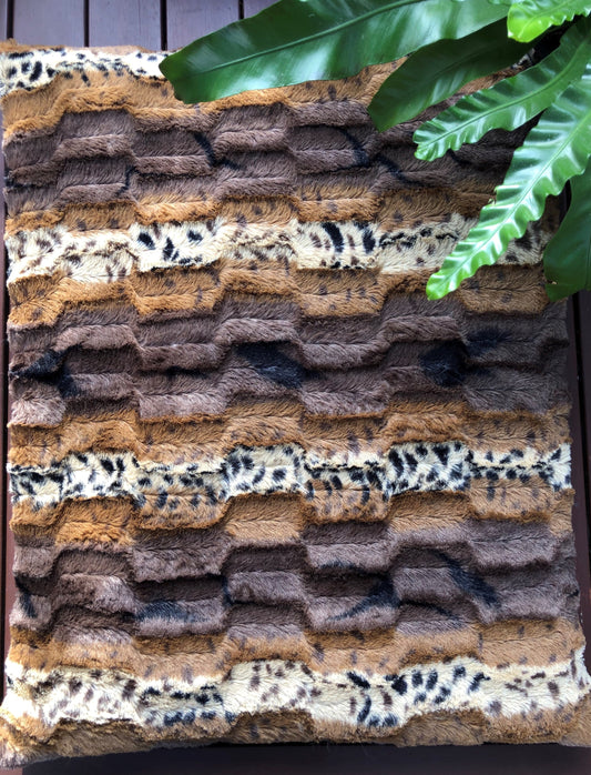 Brown Leopard Print Faux Fur Mat