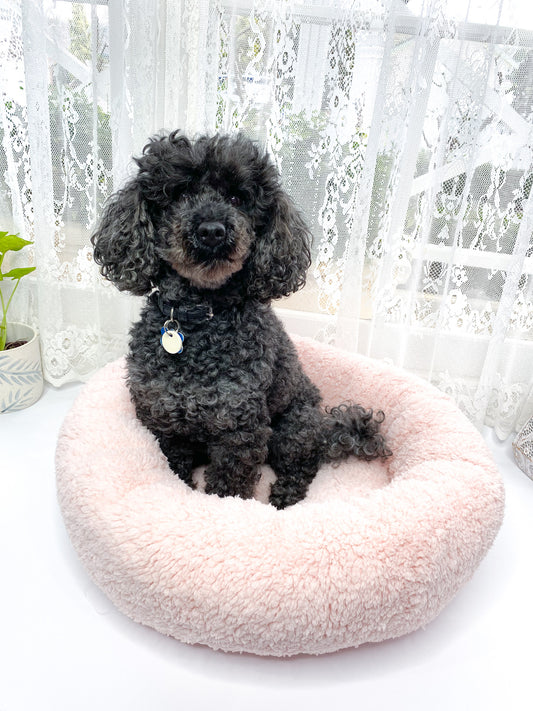 Round Cozy Pink Dog Bed